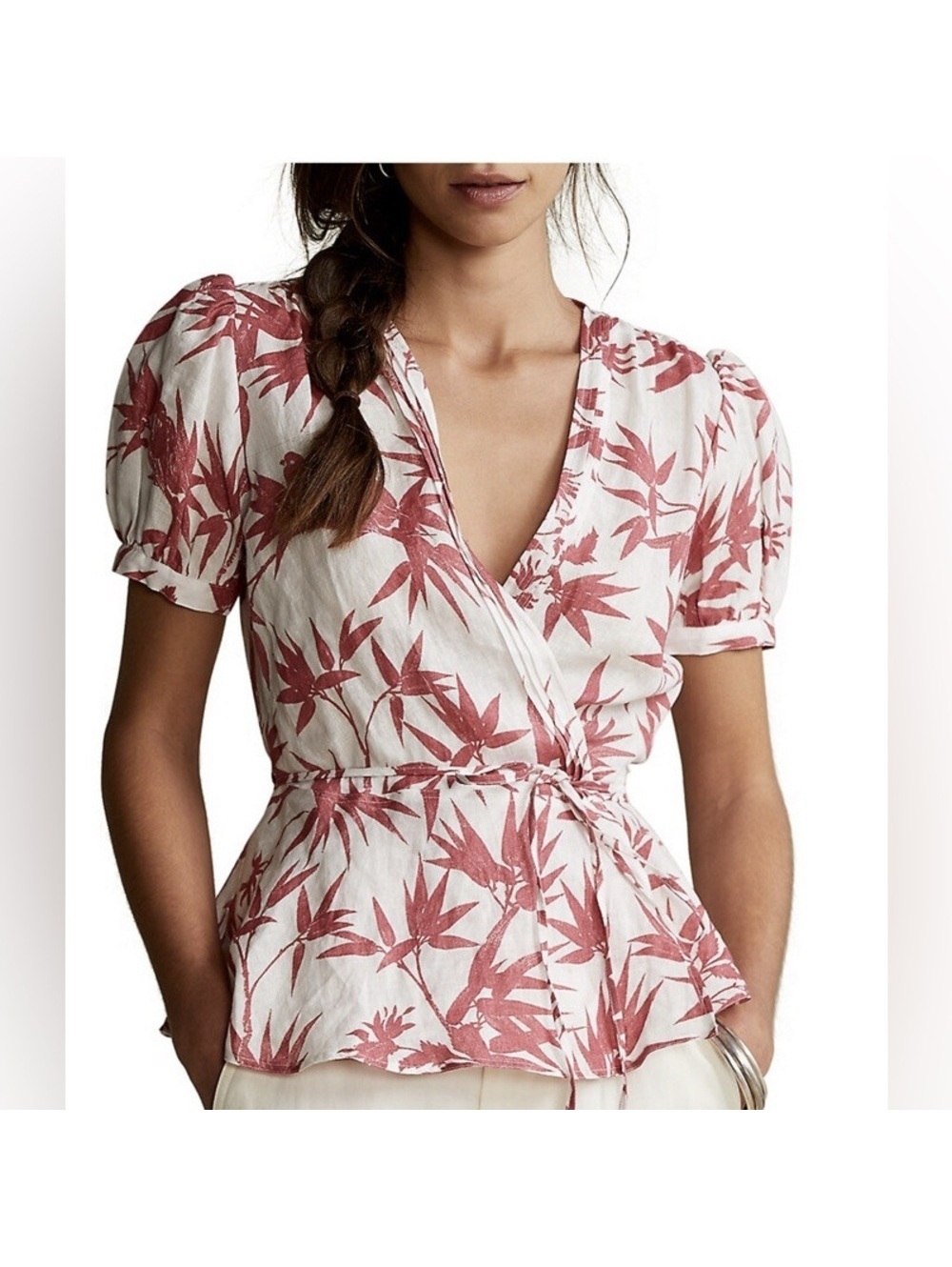 Polo Ralph Lauren Women's Floral Linen Top Retail $148